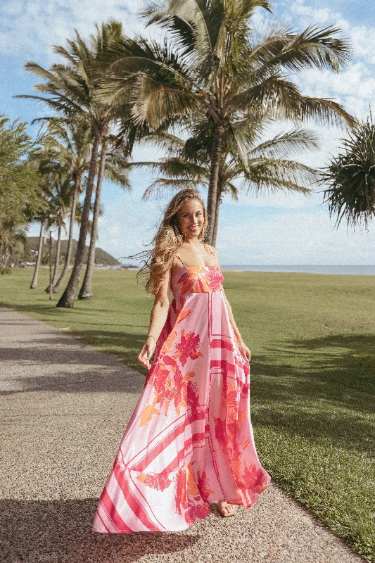 Fashion-forward cocktail dresses for modern women -Elanor Maxi Dress - Pink/Orange