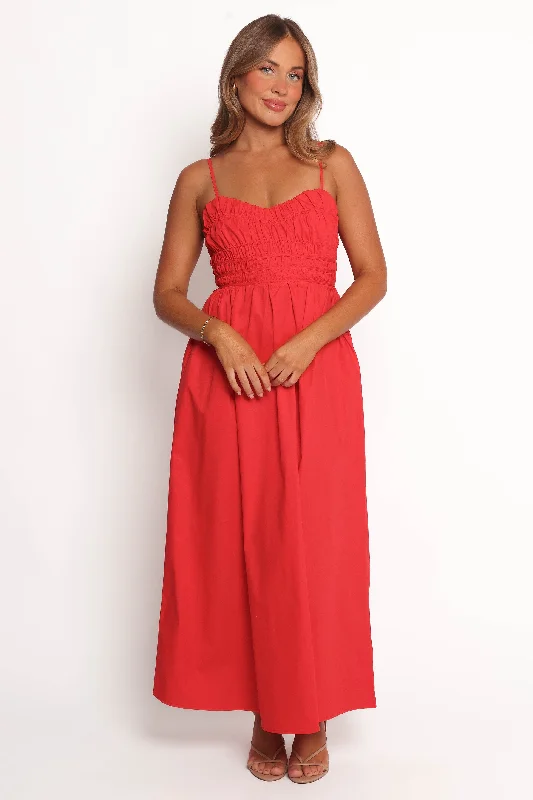 Short spring dresses for warmer days with chic designs -Camilla Maxi Dress - Red