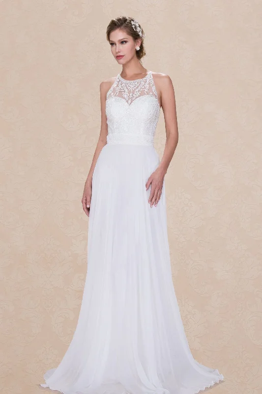 Best wedding guest dresses for destination weddings by the beach -Halter Lace Bodice Wedding Dress by Leonia Lee 711 Best wedding guest dresses for destination weddings by the beach -Halter Lace Bodice Wedding Dress by Leonia Lee 711