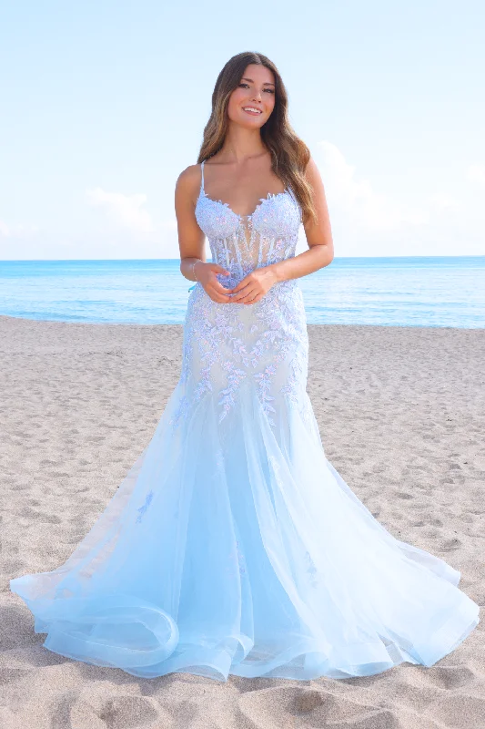 cocktail dresses with satin bows for elegant detail --Sleeveless Mermaid Dress by Amelia Couture 2120 - Outlet