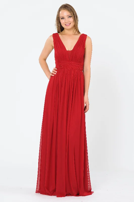 Best wedding guest dresses for springtime celebrations -Long Sleeveless V-Neck Dress with Open Back by Poly USA 8408 Best wedding guest dresses for springtime celebrations -Long Sleeveless V-Neck Dress with Open Back by Poly USA 8408