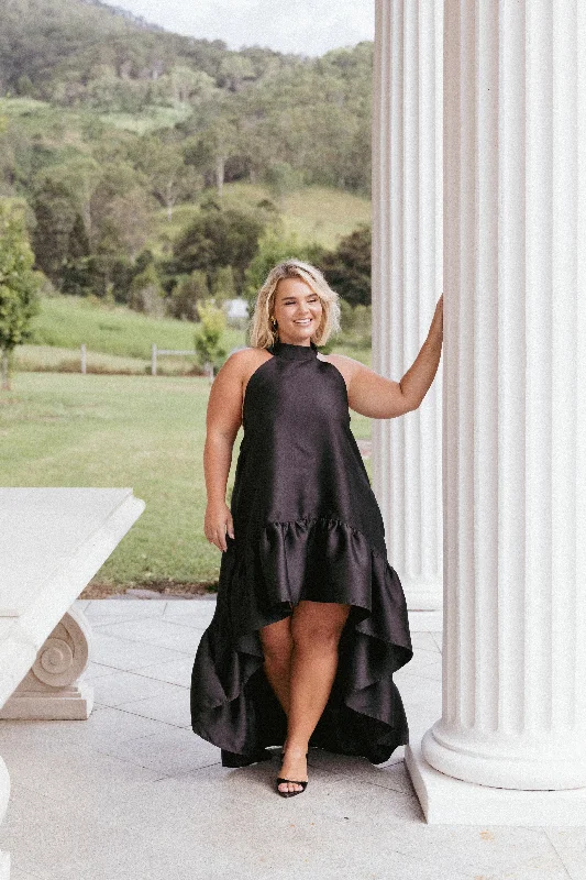 Graduation dresses with a halter neckline for a sophisticated style -Soren Halterneck Midi Dress - Black Graduation dresses with a halter neckline for a sophisticated style -Soren Halterneck Midi Dress - Black