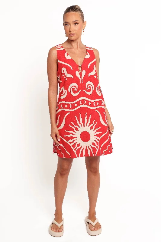 Comfortable dresses for long cocktail events -Giulia Mini Dress - Sunburst