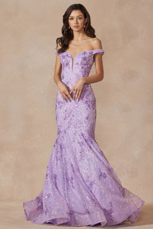 formal dresses for church events with modest hemlines --Embellished Off Shoulder Mermaid Dress by Juliet 2412 formal dresses for church events with modest hemlines --Embellished Off Shoulder Mermaid Dress by Juliet 2412
