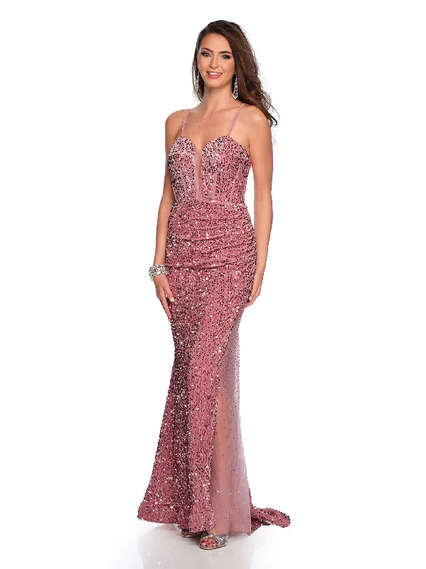 cocktail dresses with beaded embellishments for glam look --Long Evening Dress by Dave and Johnny 11631