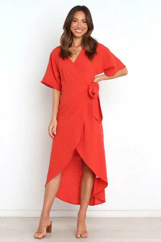 Spring dresses with a boatneck for a classic touch -Circus Dress - Spice