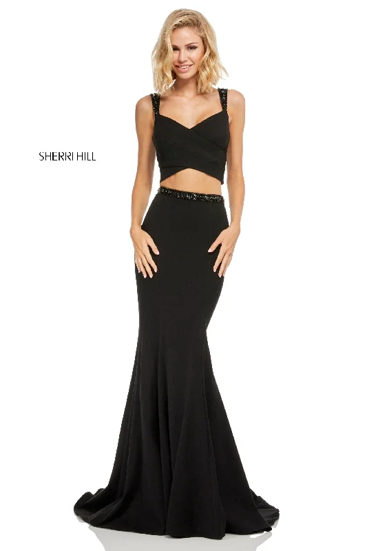 Two piece skirt sets with sheer tops- -52633