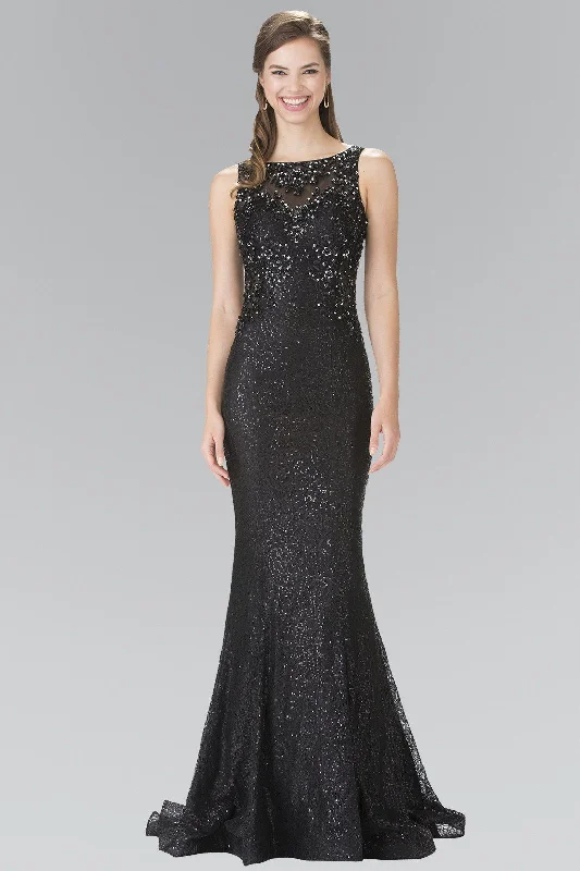 formal dresses for winter balls with faux fur accents --Long Flower Sequined Lace Dress by Elizabeth K GL2268 formal dresses for winter balls with faux fur accents --Long Flower Sequined Lace Dress by Elizabeth K GL2268