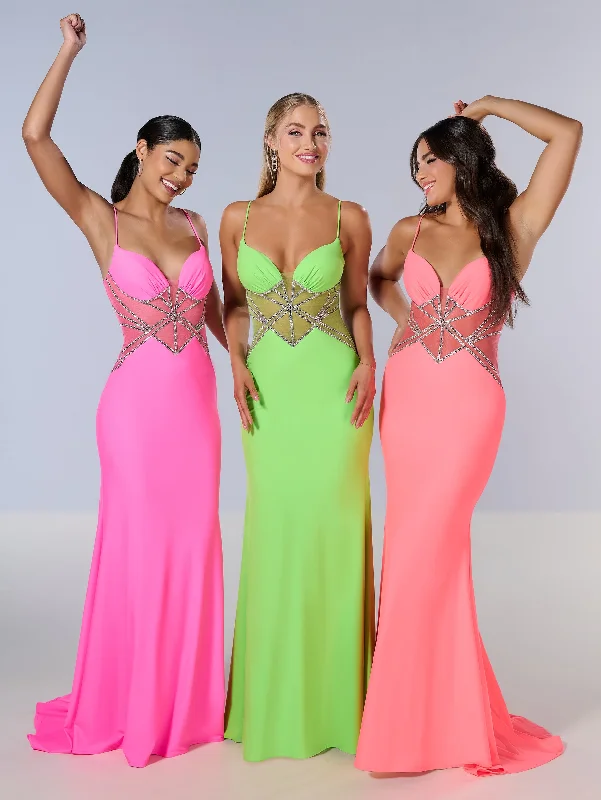 formal dresses with built-in shapewear for smooth figure --Jersey Fitted Sheer Bodice Gown by Tiffany Designs 16201 formal dresses with built-in shapewear for smooth figure --Jersey Fitted Sheer Bodice Gown by Tiffany Designs 16201