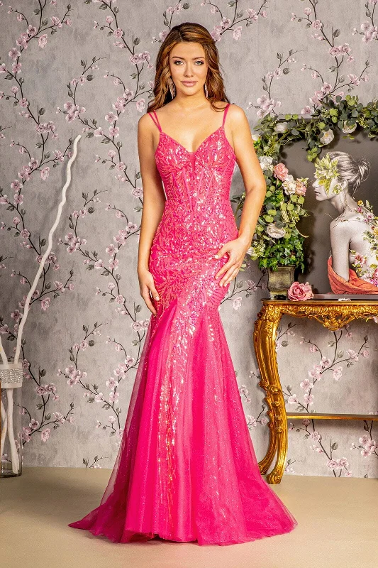 cocktail dresses with floral prints for daytime events --Sequin Print Corset Mermaid Dress by GLS Gloria GL3228 cocktail dresses with floral prints for daytime events --Sequin Print Corset Mermaid Dress by GLS Gloria GL3228
