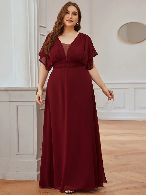 Chic one-shoulder dresses for modern cocktail parties -A-Line Empire Waist Chiffon Plus Size Wholesale Evening Party Dress Chic one-shoulder dresses for modern cocktail parties -A-Line Empire Waist Chiffon Plus Size Wholesale Evening Party Dress