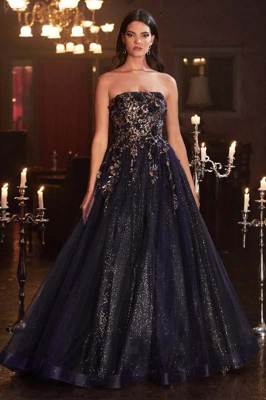 Best wedding guest dresses for destination weddings by the beach -Strapless Glitter Ball Gown by Cinderella Divine CD955 Best wedding guest dresses for destination weddings by the beach -Strapless Glitter Ball Gown by Cinderella Divine CD955