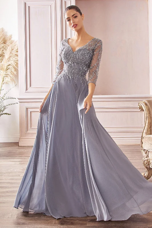 Best wedding guest dresses for formal winter weddings -3/4 Sleeve Chiffon Gown by Cinderella Divine CD0171 Best wedding guest dresses for formal winter weddings -3/4 Sleeve Chiffon Gown by Cinderella Divine CD0171