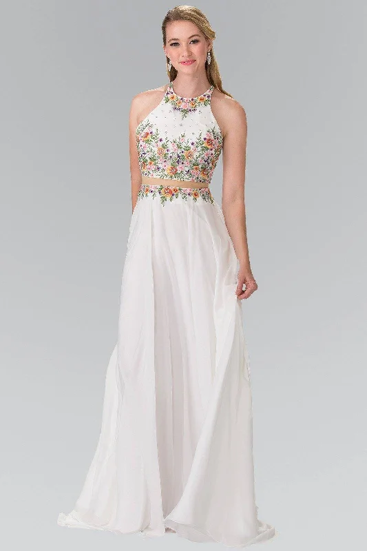 formal dresses with built-in shapewear for smooth figure --Long Mock Two-Piece Floral Embroidered Dress by Elizabeth K GL2340 formal dresses with built-in shapewear for smooth figure --Long Mock Two-Piece Floral Embroidered Dress by Elizabeth K GL2340