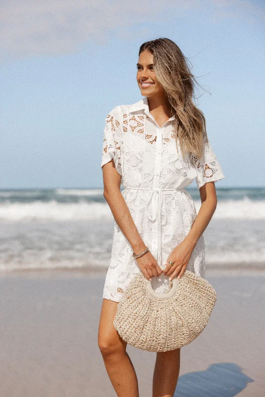 Spring graduation dresses with flowy designs for a light feel -Lucinda Mini Dress - White Spring graduation dresses with flowy designs for a light feel -Lucinda Mini Dress - White