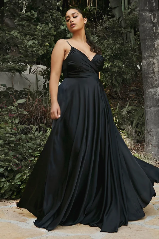 cocktail dresses with open shoulder designs for summer --Plus Size Long Satin Sweetheart Dress by Cinderella Divine 7485C cocktail dresses with open shoulder designs for summer --Plus Size Long Satin Sweetheart Dress by Cinderella Divine 7485C