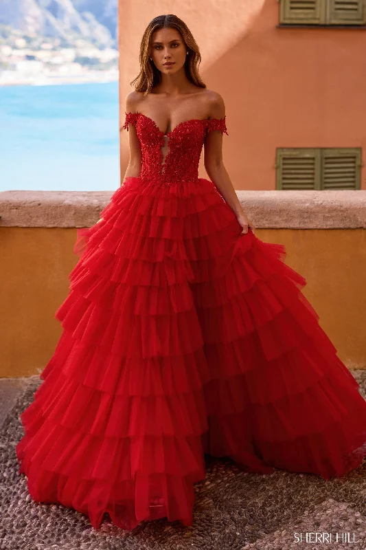 formal dresses for tall women with high slits --57120