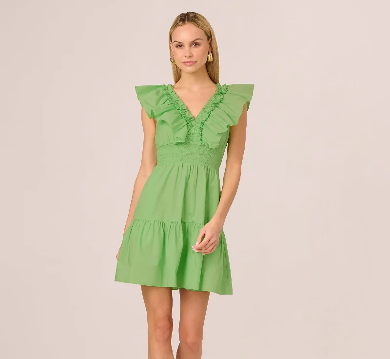 Stylish and affordable wedding guest dresses for every budget -Ruffle Collar Flounce Mini Dress In Lime Stylish and affordable wedding guest dresses for every budget -Ruffle Collar Flounce Mini Dress In Lime