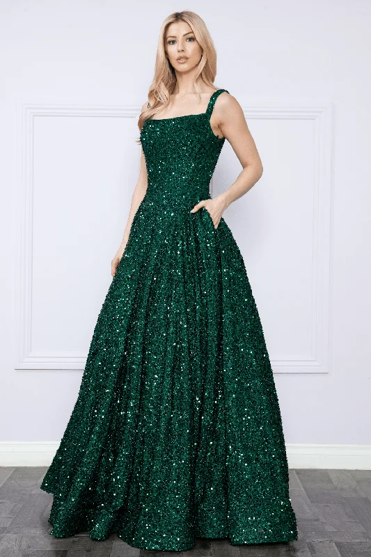 formal dresses with sheer panels for modern style --Sequin Long Sleeveless A-line Dress by Poly USA 9106 formal dresses with sheer panels for modern style --Sequin Long Sleeveless A-line Dress by Poly USA 9106