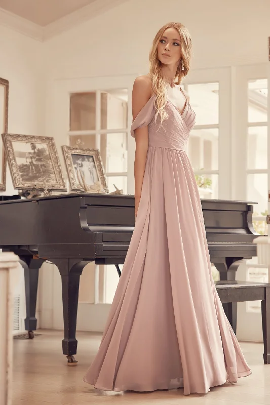 bridesmaid dresses with long sleeves for modest weddings --Long Pleated Cold Shoulder Dress by Juliet 262 bridesmaid dresses with long sleeves for modest weddings --Long Pleated Cold Shoulder Dress by Juliet 262