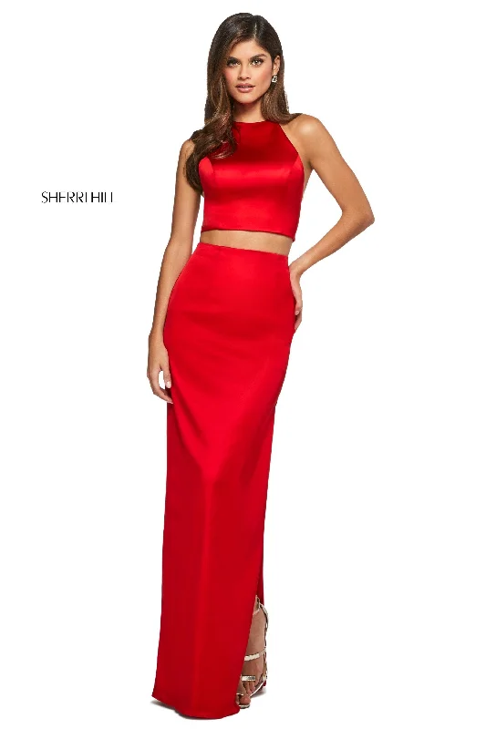 Two piece skirt sets with sequins for evening events- -53650