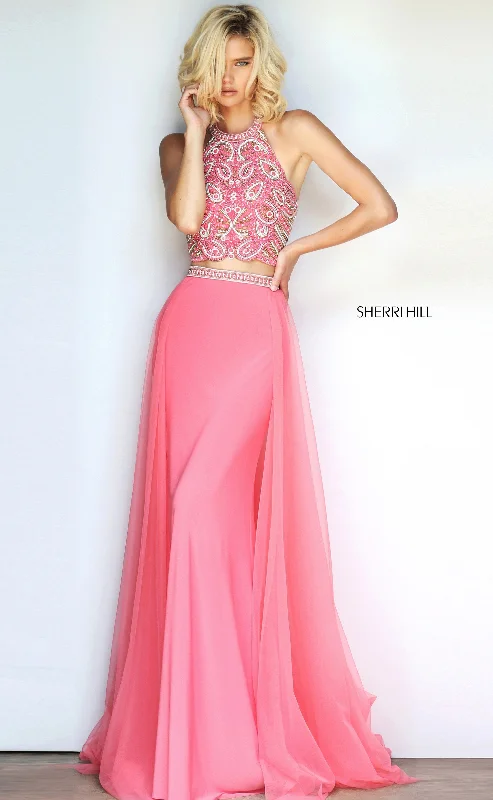 Two piece skirt sets with halter neck tops for a fresh look- -50981