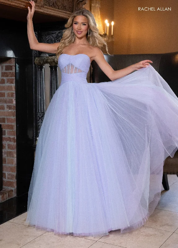 cocktail dresses with puff sleeves for vintage vibes --Tulle Strapless A-line Gown by Rachel Allan 70761 cocktail dresses with puff sleeves for vintage vibes --Tulle Strapless A-line Gown by Rachel Allan 70761