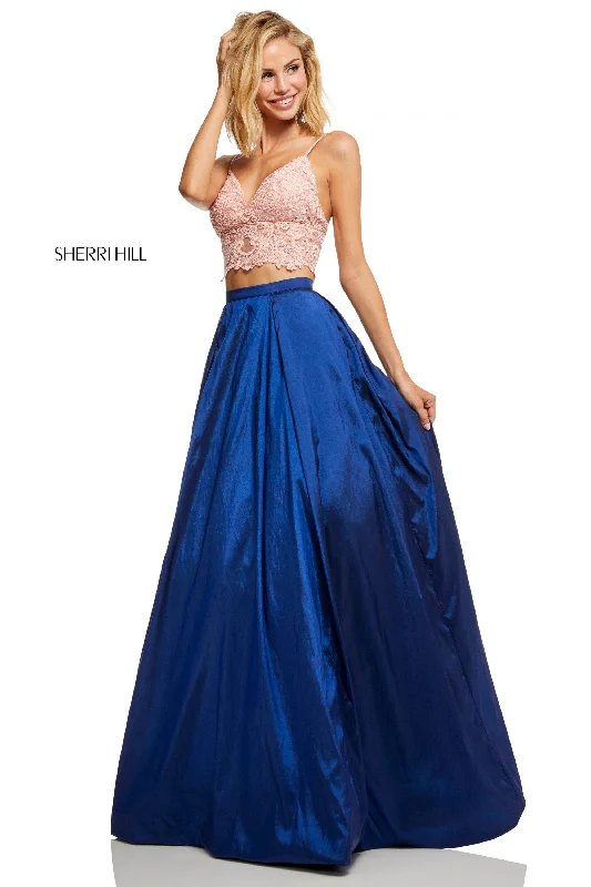Two piece skirt sets with asymmetric hems- -52604