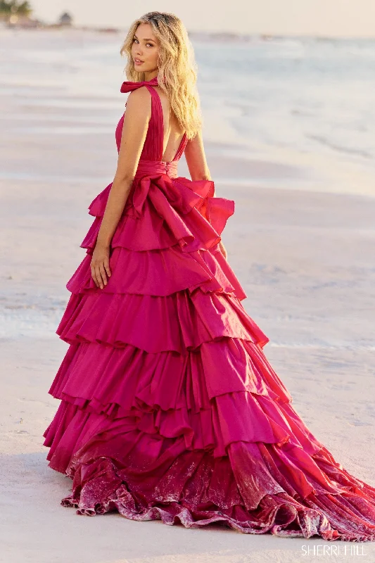 formal dresses for beach weddings with flowy chiffon skirts --56035