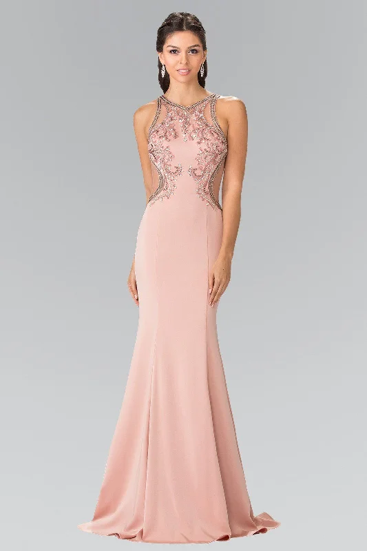 cocktail dresses with puff sleeves for vintage vibes --Beaded Sleeveless Dress with Sheer Back by Elizabeth K GL2237 cocktail dresses with puff sleeves for vintage vibes --Beaded Sleeveless Dress with Sheer Back by Elizabeth K GL2237