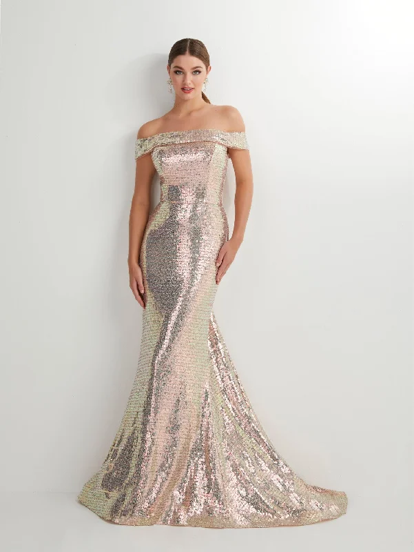 Best wedding guest dresses for fall events -Fitted Long Off Shoulder Sequin Dress by Studio 17 12911 Best wedding guest dresses for fall events -Fitted Long Off Shoulder Sequin Dress by Studio 17 12911