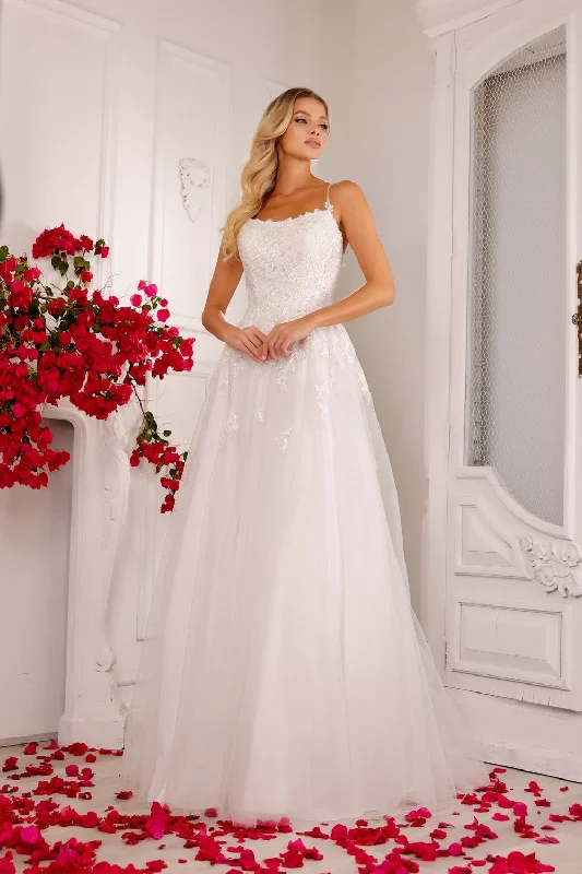 Wedding guest dresses with structured bodices for a polished look -Sleeveless Lace Tulle Bridal Gown by Abby Lane 97141 Wedding guest dresses with structured bodices for a polished look -Sleeveless Lace Tulle Bridal Gown by Abby Lane 97141