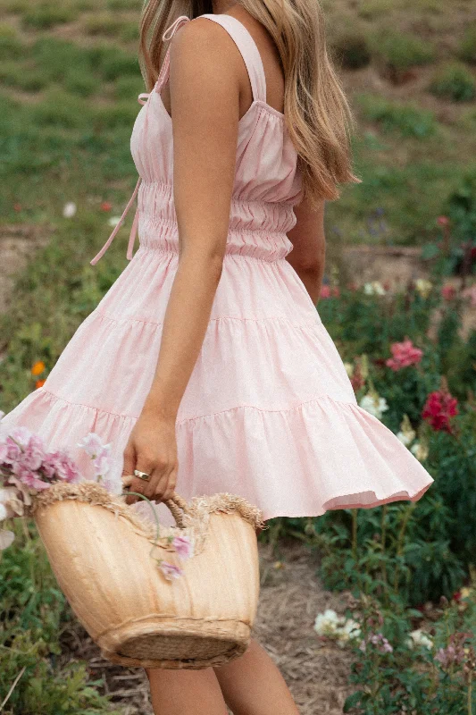 Graduation dresses with tiered skirts for a layered look -Tahlia Mini Dress - Pink