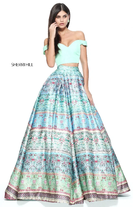 Two piece skirt sets with floral prints for spring- -51204