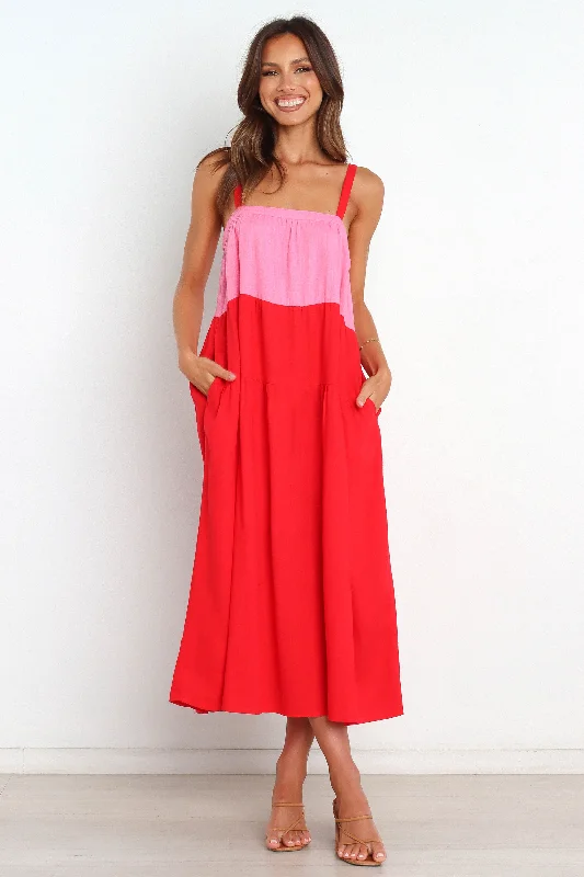 Cocktail dresses for office holiday parties -Aliana Dress - Pink Splice