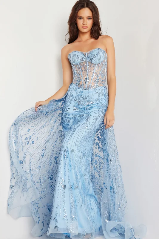 formal dresses with tiered skirts for volume and movement --Tulle Strapless Corset Mermaid Dress by Jovani 26113 formal dresses with tiered skirts for volume and movement --Tulle Strapless Corset Mermaid Dress by Jovani 26113