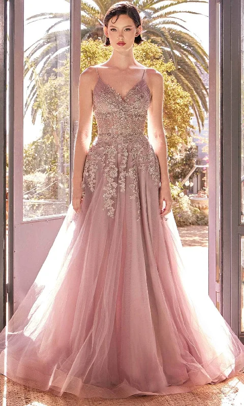 Andrea and Leo A1416 - Beaded Lace Applique A-Line Prom Gown
