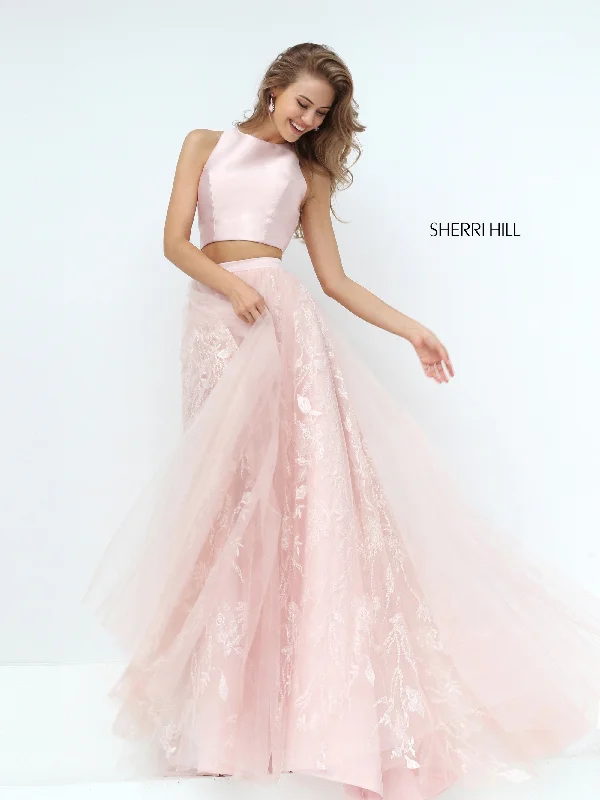 Two piece skirt sets with sequins for evening events- -50787