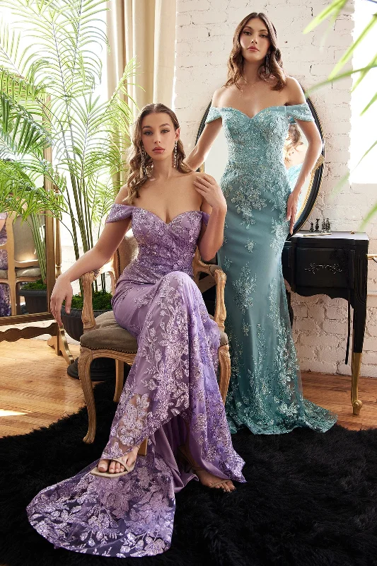 cocktail dresses with asymmetrical hemlines for unique style --Embellished Off Shoulder Mermaid Dress by Ladivine OC014 cocktail dresses with asymmetrical hemlines for unique style --Embellished Off Shoulder Mermaid Dress by Ladivine OC014