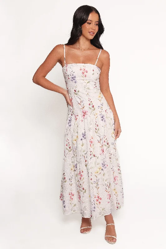 A-line spring dresses for all body types -Edith Maxi Dress - Floral