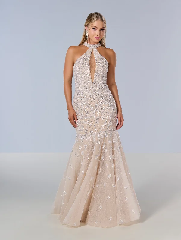 long formal dresses with open back for evening events --Beaded Halter Mermaid Dress by Tiffany Designs 16210 long formal dresses with open back for evening events --Beaded Halter Mermaid Dress by Tiffany Designs 16210