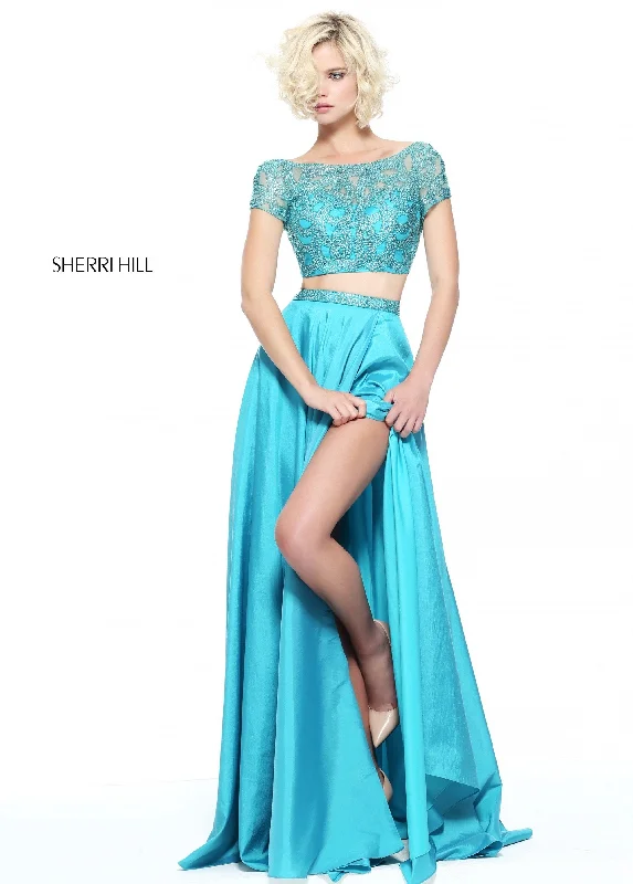 Two piece skirt sets with satin skirts for a luxurious touch- -51185