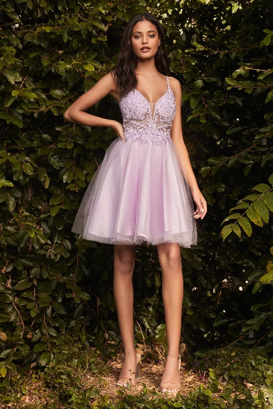 Stylish short party dresses for women -Beaded Short A-line Dress by Cinderella Divine CD0190 Stylish short party dresses for women -Beaded Short A-line Dress by Cinderella Divine CD0190