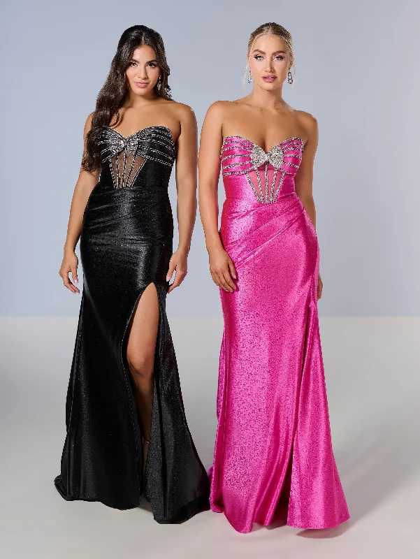 formal dresses with floral embroidery for spring occasions --Beaded Fitted Strapless Slit Gown by Tiffany Designs 16199 formal dresses with floral embroidery for spring occasions --Beaded Fitted Strapless Slit Gown by Tiffany Designs 16199