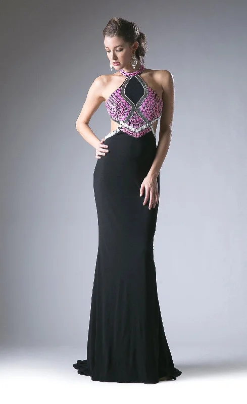 Wedding guest dresses for contemporary weddings with modern flair -Long Open Back Halter Dress by Cinderella Divine 5012 Wedding guest dresses for contemporary weddings with modern flair -Long Open Back Halter Dress by Cinderella Divine 5012