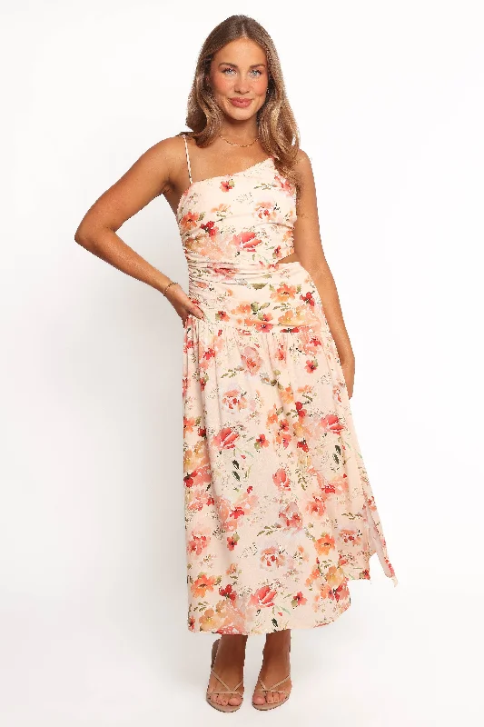Ruffled party dresses for a playful look -Diva Midi Dress - Multi
