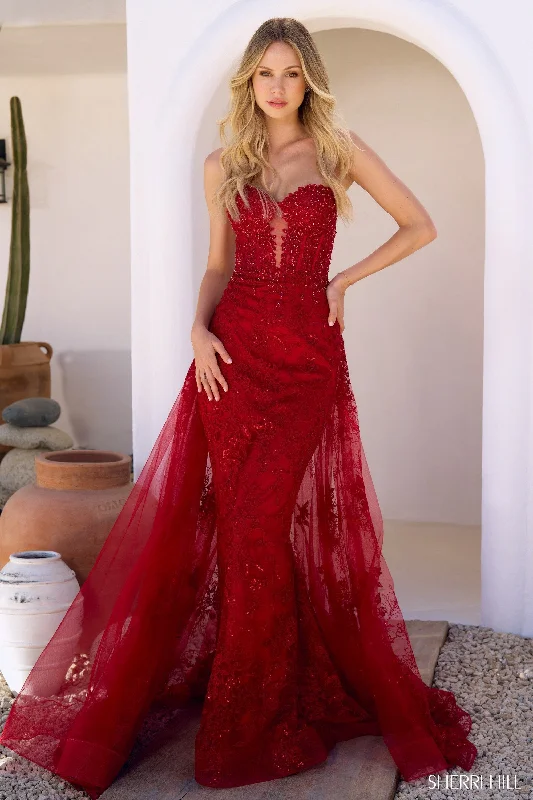 formal dresses with floral appliques for romantic looks --56670