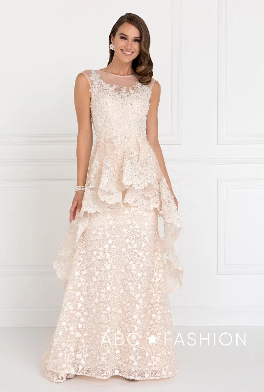 Wedding guest dresses for a modern and bold appearance -Long Sleeveless Lace Dress by Elizabeth K GL1584 Wedding guest dresses for a modern and bold appearance -Long Sleeveless Lace Dress by Elizabeth K GL1584