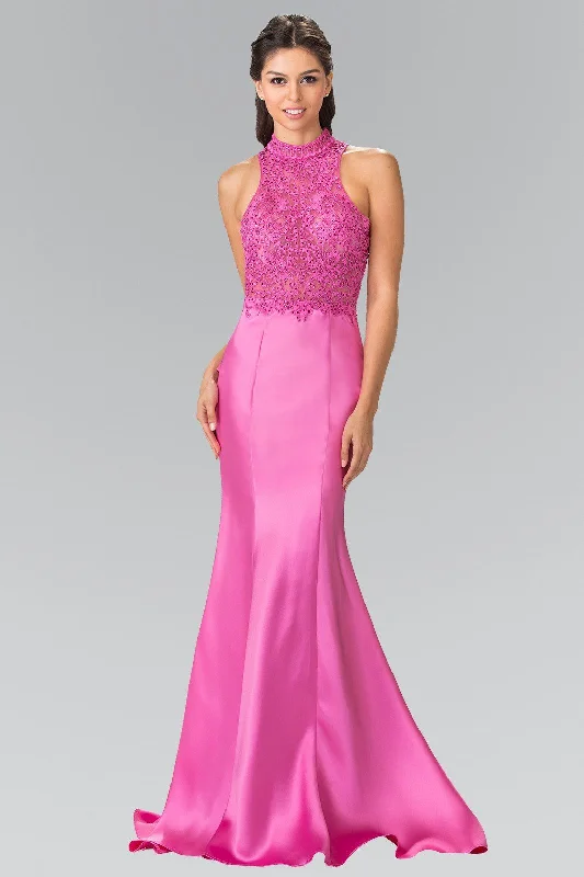 cocktail dresses with lace trims for delicate accents --Long Embroidered Illusion Dress with Ruffled Back by Elizabeth K GL2227 cocktail dresses with lace trims for delicate accents --Long Embroidered Illusion Dress with Ruffled Back by Elizabeth K GL2227