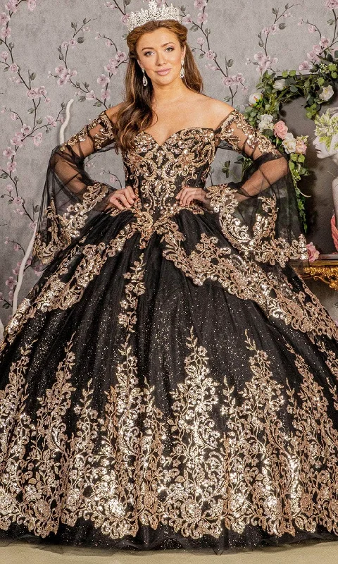Elizabeth K GL3184 - Sequin Basque Ballgown